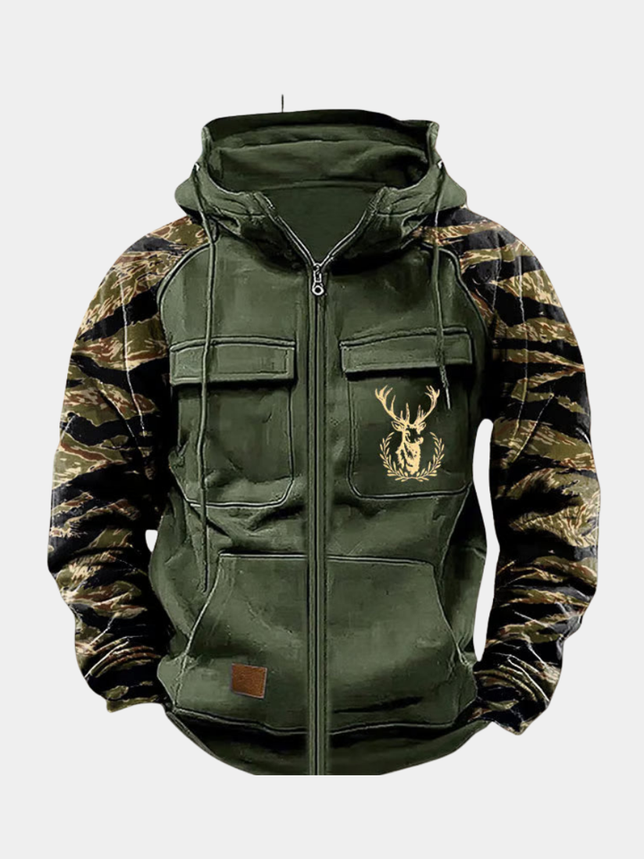 Máximo | Felpa con Cappuccio e Zip Multitasche